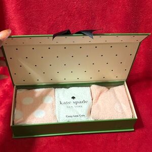 kate spade Pink and White Cozy Low Cuts New In Gift Box